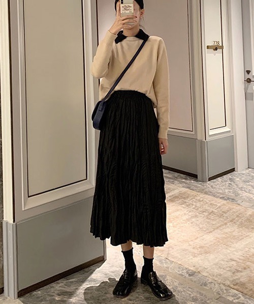 URGE：（アージコロン） スカート 「URGE：」しわ プリーツ加工 フレア