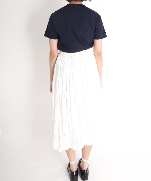 PLEATS PLEASE ホワイトスカート URGE：（アージコロン） スカート 「URGE：」しわ プリーツ加工 フレア