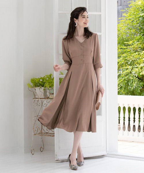 DRESS+（ドレスプラス） ドレス ワンピース 袖付き 披露宴 結婚式