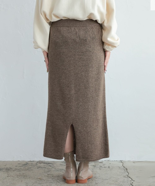 ニットナロースカート フラワーモチーフクロッシェニットナロースカート(SKIRT