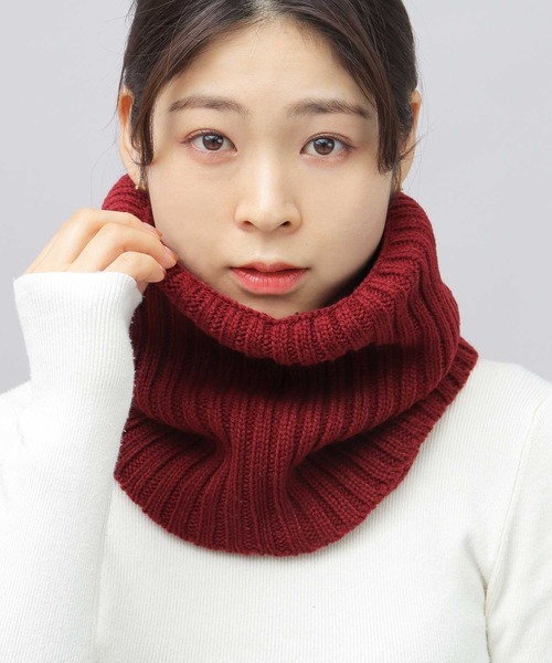 A.M.S. ネックウォーマー ハイゲージ リブ編み ニットスヌード