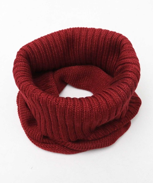 A.M.S. ネックウォーマー ハイゲージ リブ編み ニットスヌード