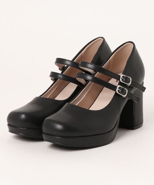 OHGA オーガ ダブルストラップパンプス　24㎝　メリージェーン　美品 OHGA ダブルストラップパンプス 24㎝ メリージェーン 靴