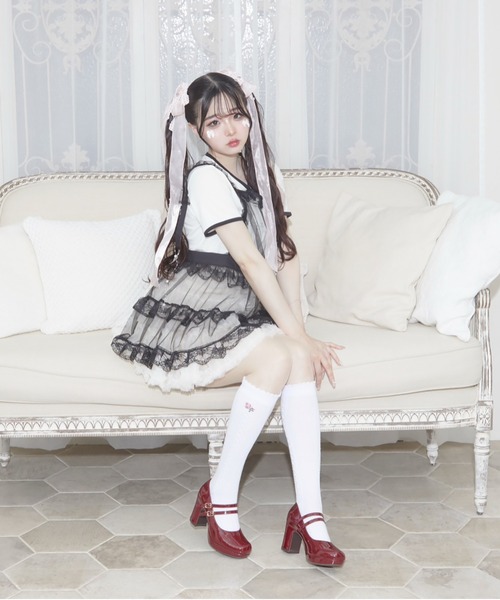byあしながおじさん パンプス 厚底ダブルストラップパンプス