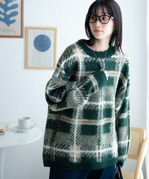 WEGO（ウィゴー） セーター ニット WEGO/モヘアライク総柄ビッグプル 