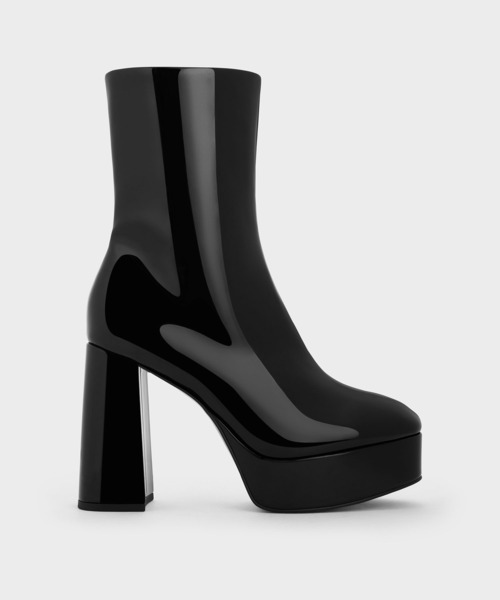 CHARLES ＆ KEITH ブーツ プラットフォーム サイドジップ