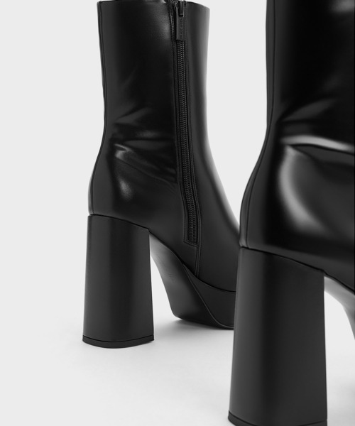 CHARLES ＆ KEITH ブーツ プラットフォーム サイドジップ
