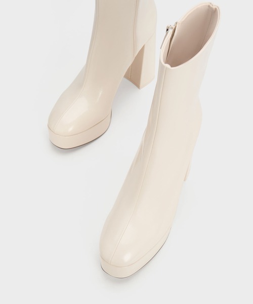 CHARLES ＆ KEITH ブーツ プラットフォーム サイドジップ