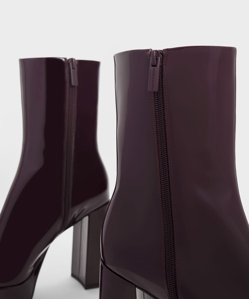 CHARLES ＆ KEITH ブーツ プラットフォーム サイドジップ