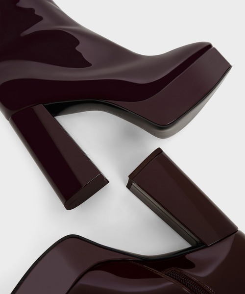 CHARLES ＆ KEITH ブーツ プラットフォーム サイドジップ