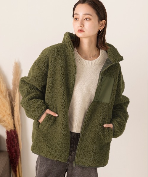 定価36000円◆新品タグ付き◆ヤマダヤ◆ ボアフーディショートコート　カーキ 新品】ヤマダヤ スコットクラブ メトリーゼ フード付き ブルゾン