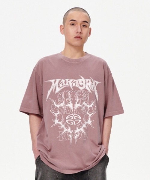 MAHAGRID（マハグリッド） tシャツ FLAME HEART PIGMENT TEE/フレーム