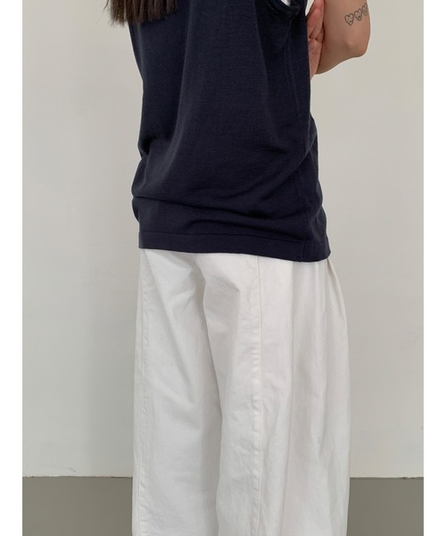 Didot.showroom ベスト ジレ 「DIDOT.」Uネックレイヤーノースリーブ 
