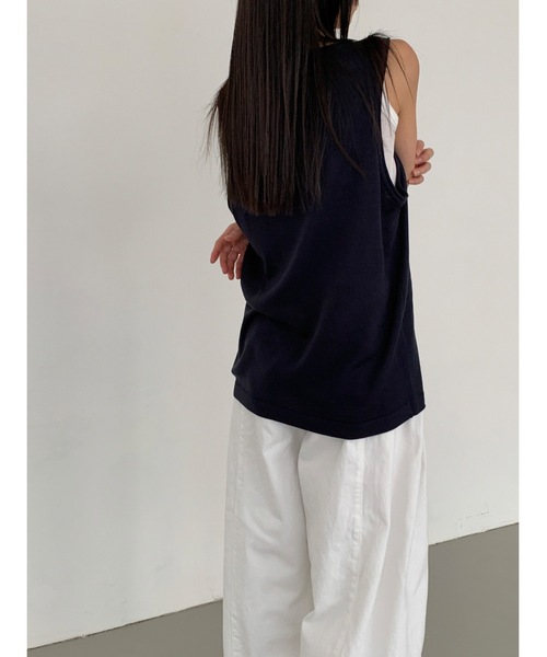 Didot.showroom ベスト ジレ 「DIDOT.」Uネックレイヤーノースリーブ