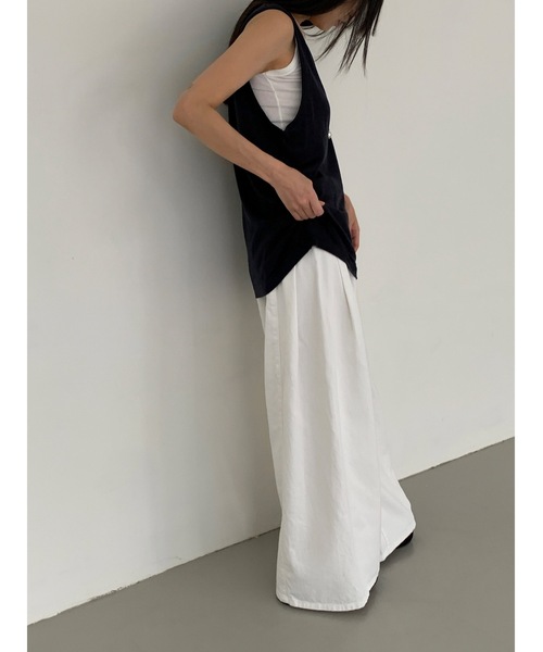 Didot.showroom ベスト ジレ 「DIDOT.」Uネックレイヤーノースリーブ 