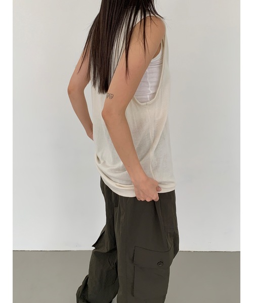 ■即発送■ 新品 UTAA ユタ レディース シャツ トップス ノースリーブ Didot.showroom ベスト ジレ 「DIDOT.」Uネックレイヤーノースリーブ