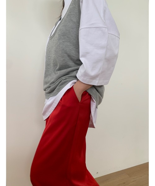 Didot.showroom ベスト ジレ 「DIDOT.」Uネックレイヤーノースリーブ 