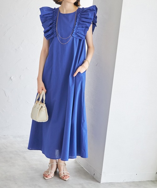   パフショルダー Aライン ワンピース UNITED ARROWS green label relaxing｜<EMMEL REFINES>EM タック