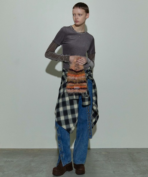 MAISON SPECIAL ハンドバッグ Multi Border Knit Bag/マルチ