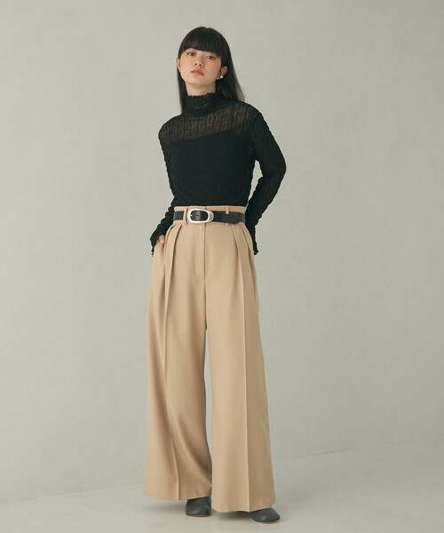 パンツ スラックス 「EMMEL REFINES」EM ハイウエスト ワイド  