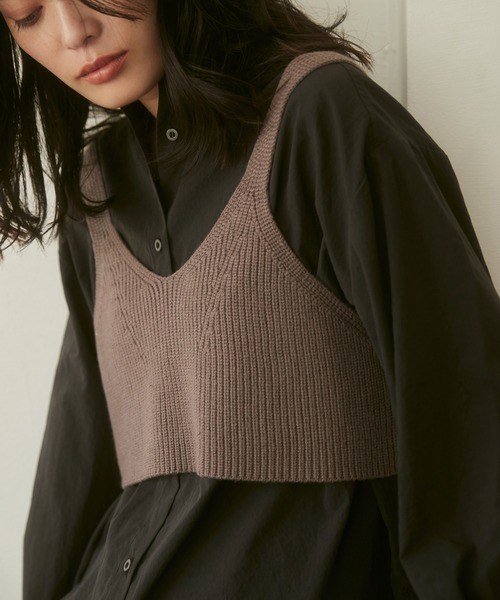 hunch（ハンチ） ベスト ジレ 静電気防止 やわもちヤーン ビスチェ