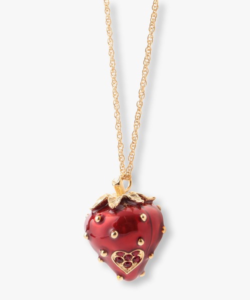 ANNA SUI ANNA SUI 苺 ゴールド ビーズ ネックレス ビンテージ ANNA SUI ネックレス いちごモチーフ ロングネックレス