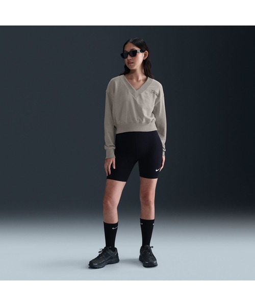 ナイキ NIKE レディース スウェットトレーナー ナイキ ウィメンズ NSW PHNX FLC CROP VNECK L/S トップ HV48570 NIKE トレーナー スウェット ナイキ NSW PHNX FLC CROP VNECK L
