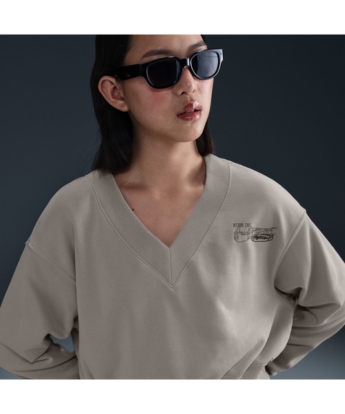 トレーナー スウェット ナイキ NIKE ナイキ  NSW PHNX FLC CROP VNECK L/S トップ レディース NIKE トレーナー スウェット ナイキ NSW PHNX FLC CROP VNECK L