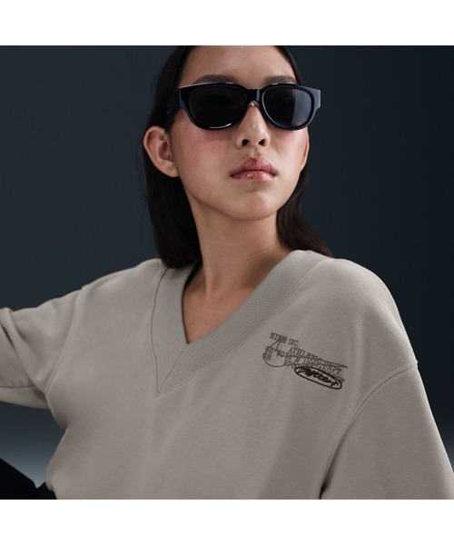 ナイキ NIKE レディース スウェットトレーナー ナイキ ウィメンズ NSW PHNX FLC CROP VNECK L/S トップ HV48570 ナイキ レディース スウェット トレーナー ウィメンズ NSW PHNX