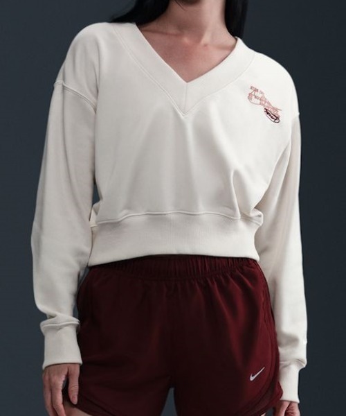 トレーナー スウェット ナイキ NIKE ナイキ  NSW PHNX FLC CROP VNECK L/S トップ レディース ウィメンズ NSW PHNX FLC CROP VNECK L/S トップ｜Alpen Online