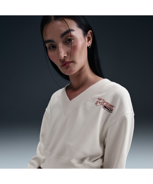トレーナー スウェット ナイキ NIKE ナイキ  NSW PHNX FLC CROP VNECK L/S トップ レディース ウィメンズ NSW PHNX FLC CROP VNECK L/S トップ｜Alpen Online