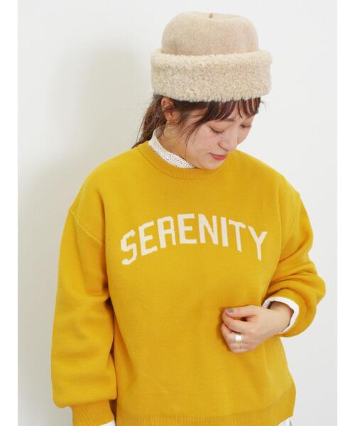 Samansa Mos2（サマンサモスモス） ニット セーター ロゴジャカード