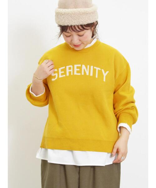 Samansa Mos2（サマンサモスモス） ニット セーター ロゴジャカード