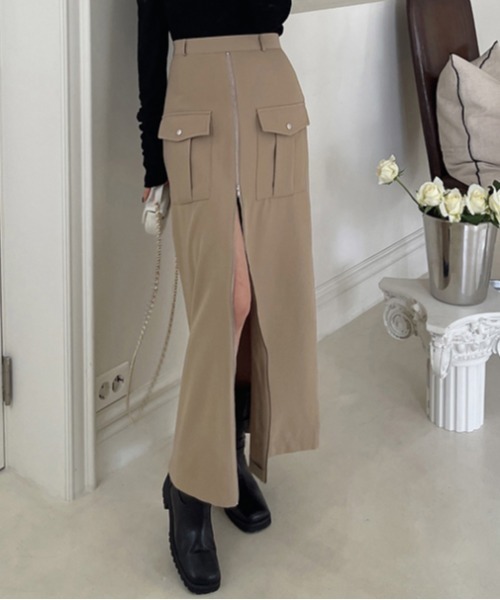 グラビル　zipスカート セール】【2サイズ展開/ZOZO限定Sサイズあり】フロントZIPナロー