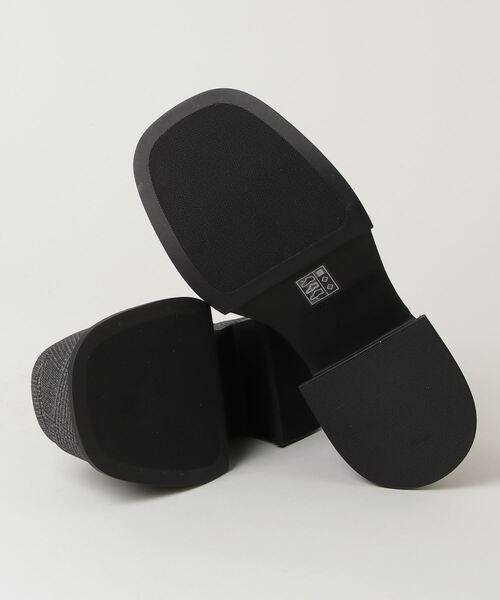 【大特価】CHARLES & KEITH ブラック厚底サンダル 37 CHARLES ＆ KEITH 「charles&keith」 チェック柄ヒールサンダル