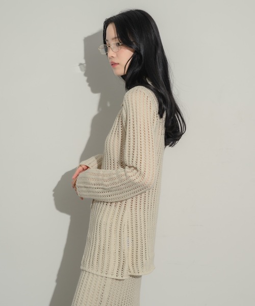 NEUNA カーディガン メッシュカーディガン レディース