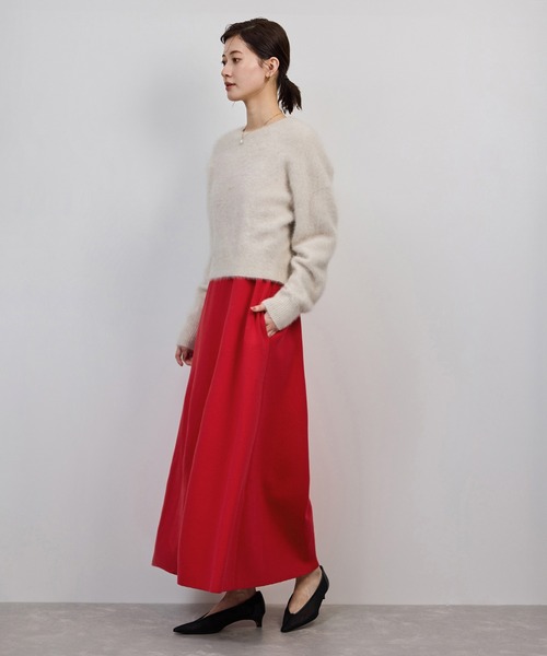 ROPE' ワンピース シルクコットン総針Aラインワンピース