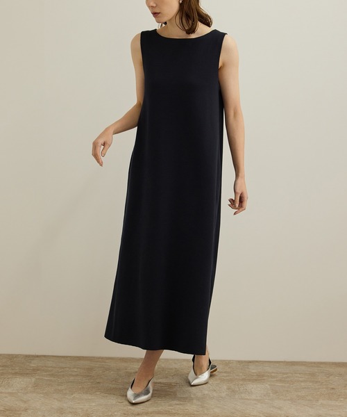 ROPE' ワンピース シルクコットン総針Aラインワンピース