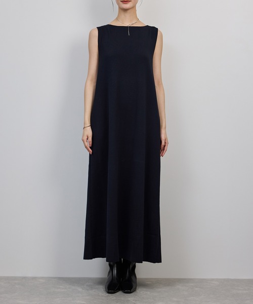 ROPE' ワンピース シルクコットン総針Aラインワンピース