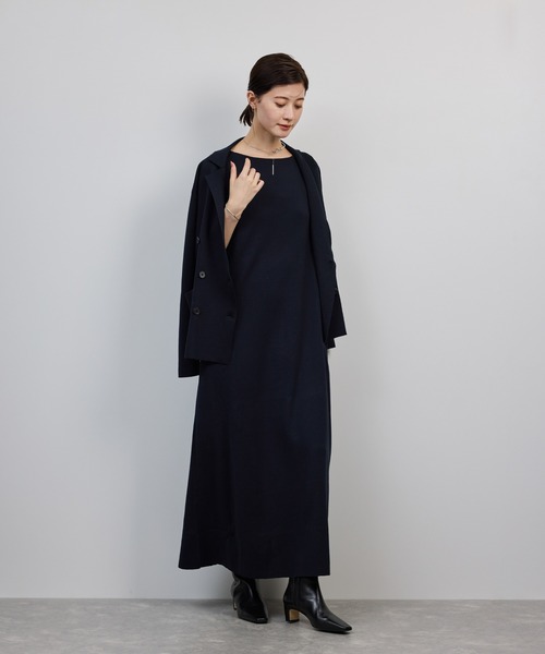 ROPE' ワンピース シルクコットン総針Aラインワンピース