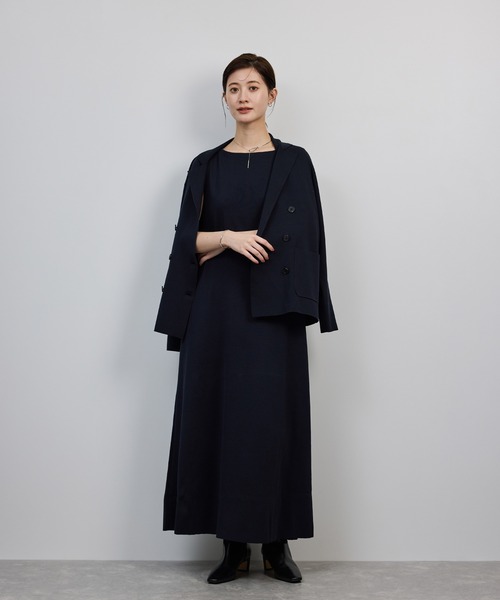 ROPE' ワンピース シルクコットン総針Aラインワンピース