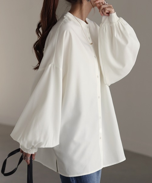 HUG.U（ハグユー） ブラウス シャツ ぽわん袖 前後2wayブラウス