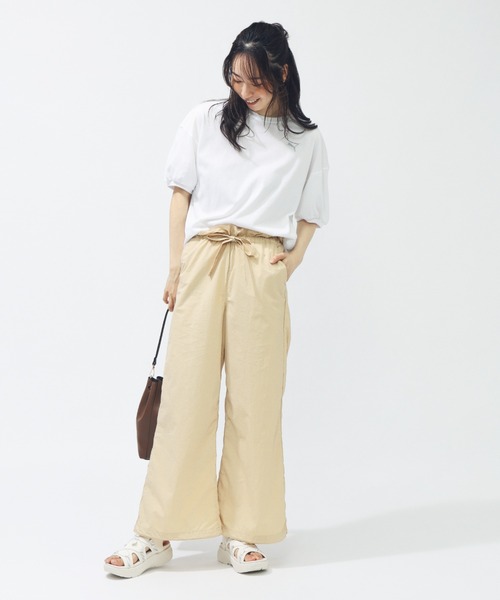 新品タグ付きPUMA ベージュパンツ PUMA パンツ プーマ SUMMER ウーブン ワイドパンツ レディース