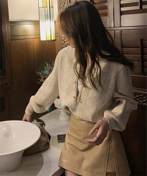 「MAISON DE THERESE」 Vネックニット FREE ブラック レディース_画像2