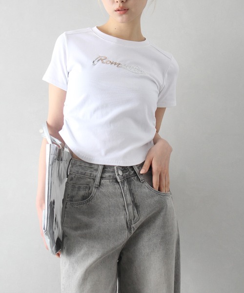 tシャツ スピンロゴ S/S Ｔシャツ レディース Spick＆Span tシャツ 「追加」メッセージロゴTシャツ レディース