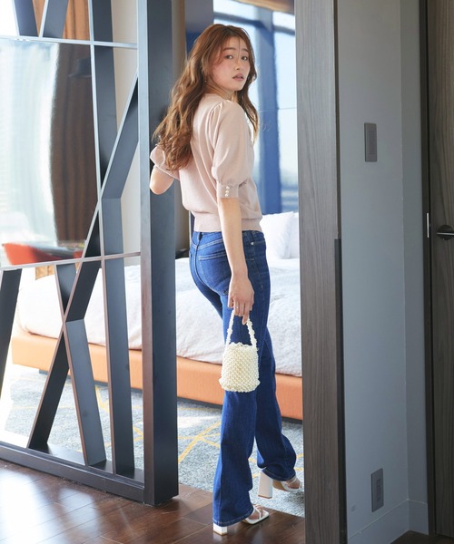 RUIRUE BOUTIQUE ニット セーター 洗える ストレッチ ｜ パール