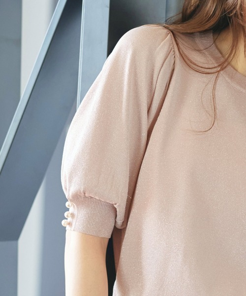 RUIRUE BOUTIQUE ニット セーター 洗える ストレッチ ｜ パール