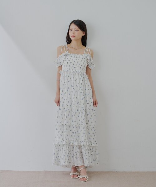 Chico（チコ） ワンピース 「5色展開」フリルデザインベアワンピース