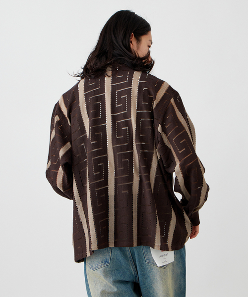 B.C STOCK シャツ インディアンレース柄 ロングスリーブシャツ