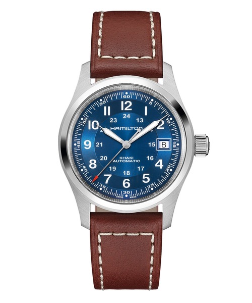 腕時計 HAMILTON 「ハミルトン」 腕時計 Khaki Field （カーキ フィールド）  オート 自動巻き 38MM ブルー×ブラウン メンの画像